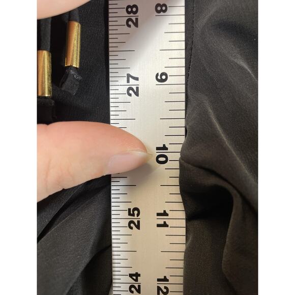 Express Jumpsuit Womens Medium Black Leopard Strapless Drawstring Waist Pockets - Picture 6 of 10